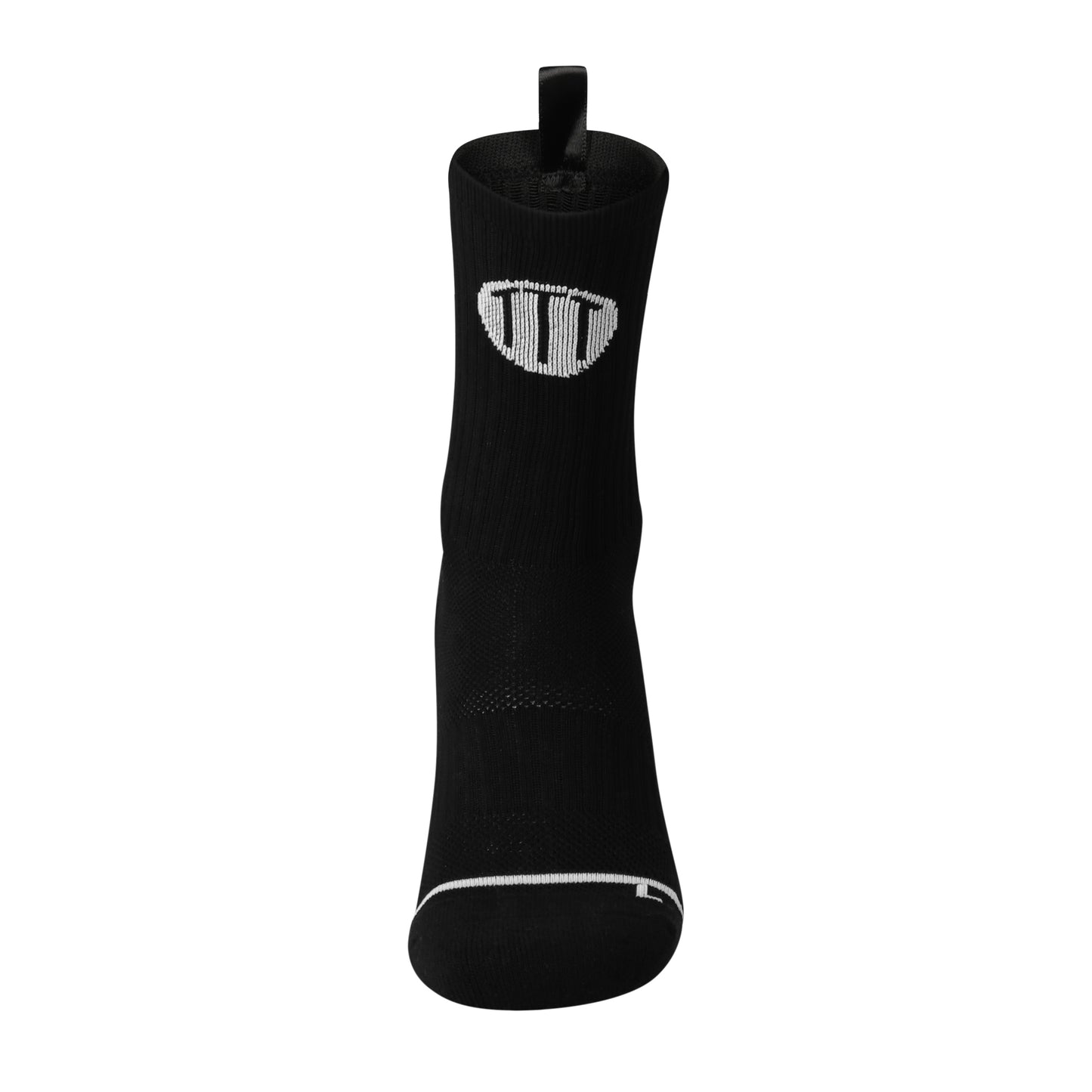 Black anti-slip grip socks by TRINITY, featuring a sleek design with dotted grip patterns for enhanced stability and comfort, perfect for various sports like running, football, padel, and gym workouts.